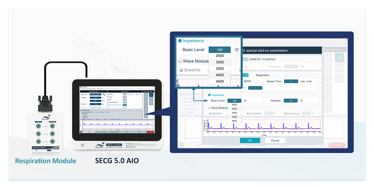 SECG 5.0 AIO Multi Vital Sign Simulator and Respiration Module SECG 5.0 AIO Multi Vital Sign Simulator and Respiration Module