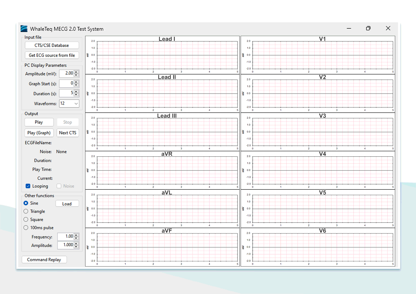 MECG 2.0 supports raw data playback of clinically recorded waveforms